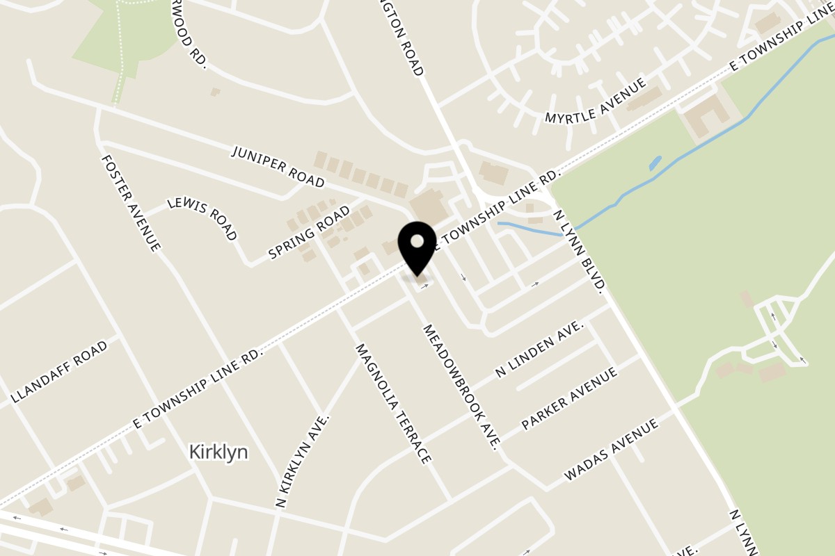 Map showing the location of Wilson's Secret Sauce on 265 E Township Line Rd in Upper Darby Township